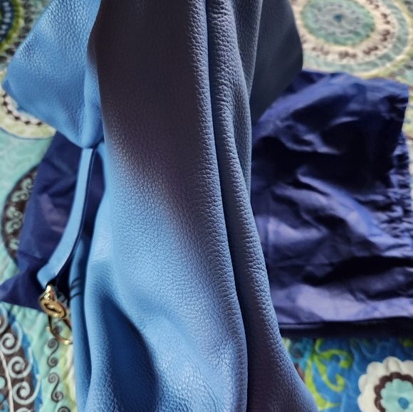 Dooney & Bourke Blue Hobo Bag with Silver Accents - Picture 8 of 16